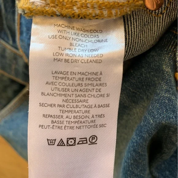 Free People Jeans Size 28 Paint Splatter Raw Hem Cropped Straight Distressed NWT - Picture 10 of 10